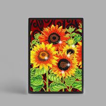 Load image into Gallery viewer, 50 Pages A5 Special Shaped Diamond Painting Diary Book for Teens (Sunflower)