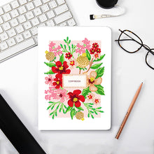 Load image into Gallery viewer, 50 Pages A5 Special Shaped Diamond Painting Diary Book for Teens (Simple Flower)