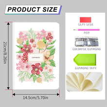 Load image into Gallery viewer, 50 Pages A5 Special Shaped Diamond Painting Diary Book for Teens (Simple Flower)