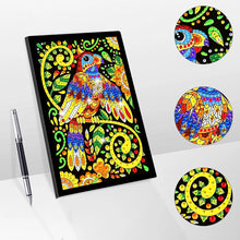 Load image into Gallery viewer, 50 Pages A5 Special Shaped Diamond Painting Diary Book for Teen(Abstract Parrot)
