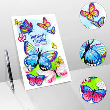 Load image into Gallery viewer, 50 Pages A5 Special Shaped Diamond Painting Diary Book (Butterfly Gardens)
