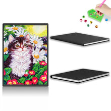 Load image into Gallery viewer, 50 Pages A5 Special Shaped Diamond Painting Diary Book for Teen(Flower Bush Cat)