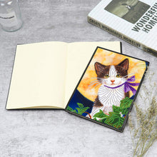 Load image into Gallery viewer, 50 Pages A5 Special Shaped Diamond Painting Diary Book (Cat Under the Moon)