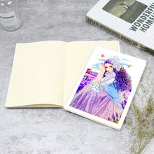 Load image into Gallery viewer, 50 Pages A5 Special Shaped Diamond Painting Diary Book for Teens (Lavender Girl)