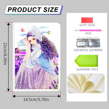 Load image into Gallery viewer, 50 Pages A5 Special Shaped Diamond Painting Diary Book for Teens (Lavender Girl)