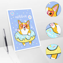 Load image into Gallery viewer, 50 Pages A5 Special Shaped Diamond Painting Diary Book (Cartoon Donut Corgi)