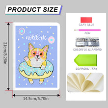 Load image into Gallery viewer, 50 Pages A5 Special Shaped Diamond Painting Diary Book (Cartoon Donut Corgi)