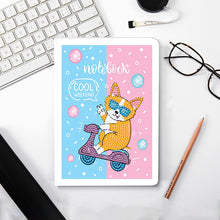 Load image into Gallery viewer, 50 Pages A5 Special Shaped Diamond Painting Diary Book (Corgi on Motorbike)