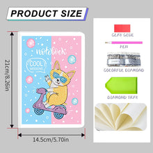 Load image into Gallery viewer, 50 Pages A5 Special Shaped Diamond Painting Diary Book (Corgi on Motorbike)