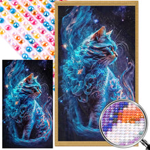Load image into Gallery viewer, AB Diamond Painting - Full Round - starry sky cat (40*70CM)