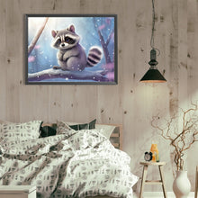 Load image into Gallery viewer, Diamond Painting - Full Round - Snow animal raccoon (40*30CM)