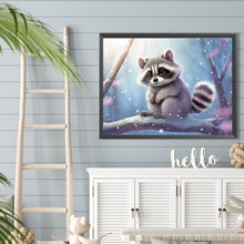 Load image into Gallery viewer, Diamond Painting - Full Round - Snow animal raccoon (40*30CM)