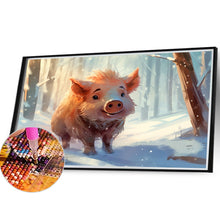 Load image into Gallery viewer, Diamond Painting - Full Round - snow animal wild boar (40*30CM)