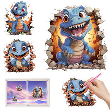 Load image into Gallery viewer, Diamond Painting Sticker Diamond Art Craft Mosaic Sticker for Kid Gift(Dinosaur)