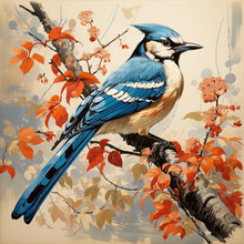 Load image into Gallery viewer, Diamond Painting - Full Round - Autumn blue jay (30*30CM)