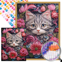 Load image into Gallery viewer, AB Diamond Painting - Full Round - flower cat (30*40CM)