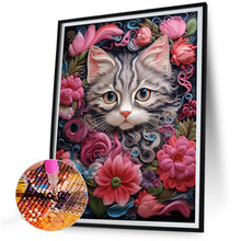 Load image into Gallery viewer, AB Diamond Painting - Full Round - flower cat (30*40CM)