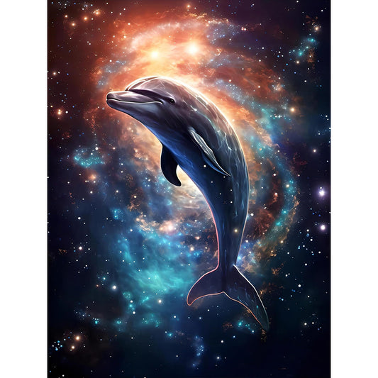 AB Diamond Painting - Full Round - galaxy dolphin (30*40CM)