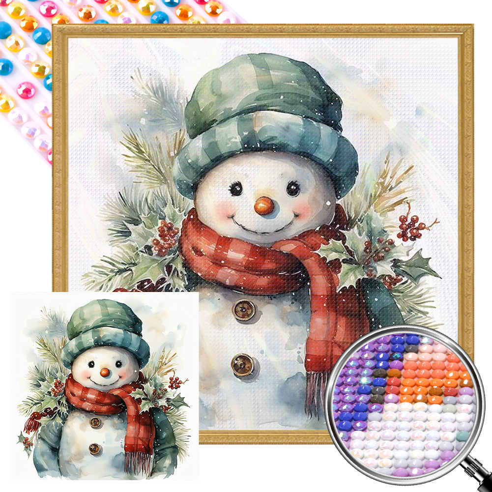 AB Diamond Painting - Full Round - snowman (40*40CM)