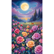 Load image into Gallery viewer, AB Diamond Painting - Full Round - flowers under the moon (40*70CM)