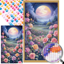 Load image into Gallery viewer, AB Diamond Painting - Full Round - flowers under the moon (40*70CM)