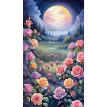 Load image into Gallery viewer, AB Diamond Painting - Full Round - flowers under the moon (40*70CM)