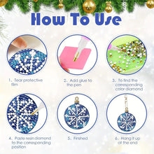 Load image into Gallery viewer, 12PCS Diamond Art Keyring Snowflakes Double Sided Diamond Painting Keychain (#1)