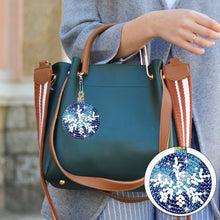 Load image into Gallery viewer, 12PCS Diamond Art Keyring Snowflakes Double Sided Diamond Painting Keychain (#1)