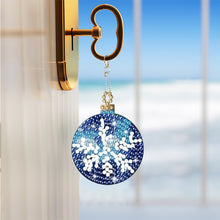 Load image into Gallery viewer, 12PCS Diamond Art Keyring Snowflakes Double Sided Diamond Painting Keychain (#1)