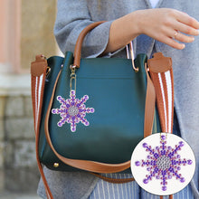 Load image into Gallery viewer, 12PCS Diamond Art Keyring Snowflakes Double Sided Diamond Painting Keychain (#2)