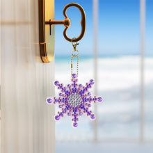 Load image into Gallery viewer, 12PCS Diamond Art Keyring Snowflakes Double Sided Diamond Painting Keychain (#2)