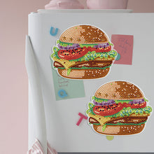 Load image into Gallery viewer, Round+Special Shape Diamond Art Fridge Magnets Sticker (Hamburger)