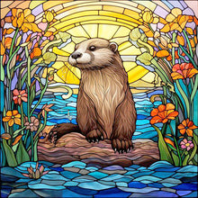 Load image into Gallery viewer, Diamond Painting - Full Round - stained glass otter (30*30CM)
