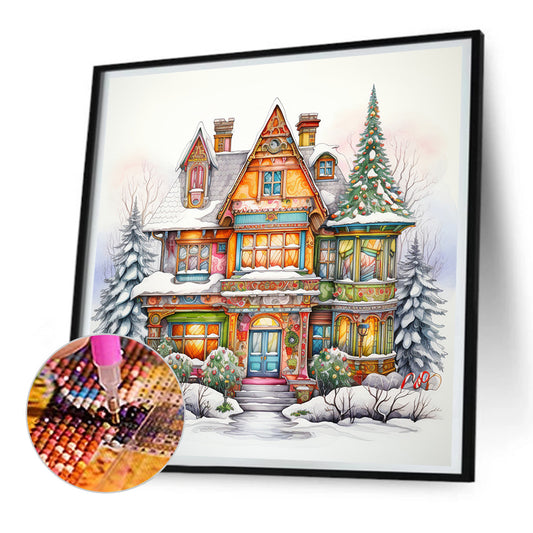 Diamond Painting - Full Round - snow cabin (30*30CM)