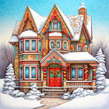 Load image into Gallery viewer, Diamond Painting - Full Round - snow cabin (30*30CM)