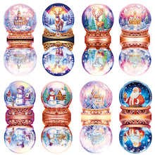 Load image into Gallery viewer, 8PCS Christmas Santa Special Shape Diamond Art Greeting Cards Gift for Christmas