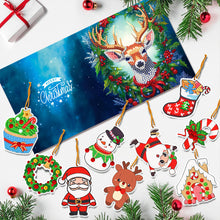 Load image into Gallery viewer, 8PCS Christmas Santa Special Shape Diamond Art Greeting Cards Gift for Christmas
