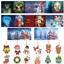 Load image into Gallery viewer, 8PCS Christmas Santa Special Shape Diamond Art Greeting Cards Gift for Christmas
