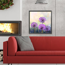Load image into Gallery viewer, Diamond Painting - Full Round - purple dandelion (30*30CM)
