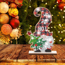 Load image into Gallery viewer, Christmas Wooden Santa Xmas Dwarf Xmas Tree DIY Diamond Art Tabletop Decorations
