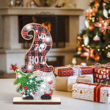Load image into Gallery viewer, Christmas Wooden Santa Xmas Dwarf Xmas Tree DIY Diamond Art Tabletop Decorations