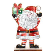 Load image into Gallery viewer, Christmas Wooden Santa Xmas Dwarf Xmas Tree DIY Diamond Art Tabletop Decorations