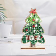 Load image into Gallery viewer, Christmas Wooden Santa Xmas Dwarf Xmas Tree DIY Diamond Art Tabletop Decorations