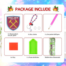 Load image into Gallery viewer, Double Sided Rhinestone Painting Keychain Pendant (West Ham United Women s F.C.)