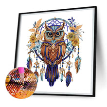 Load image into Gallery viewer, Diamond Painting - Partial Special Shaped - Owl Dream Catcher (30*30CM)