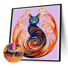 Load image into Gallery viewer, Diamond Painting - Partial Special Shaped - black cat (30*30CM)