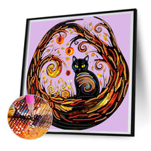 Load image into Gallery viewer, Diamond Painting - Partial Special Shaped - black cat (30*30CM)