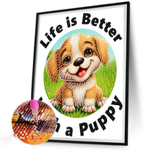 Load image into Gallery viewer, Diamond Painting - Partial Special Shaped - puppy (30*40CM)