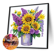 Load image into Gallery viewer, Diamond Painting - Partial Special Shaped - sunflower lavender (30*30cm)