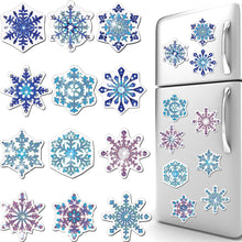 Load image into Gallery viewer, 12PCS Diamond Painting Magnets Refrigerator for Adult Kid Fridge Car (Snowflake)